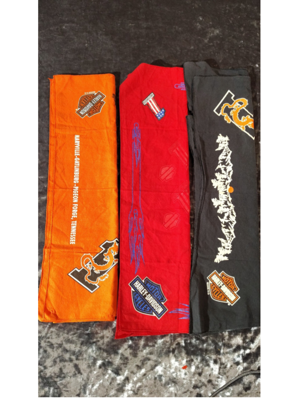 Harley-Davidson Bandana Set of three One Size Orange Red Black